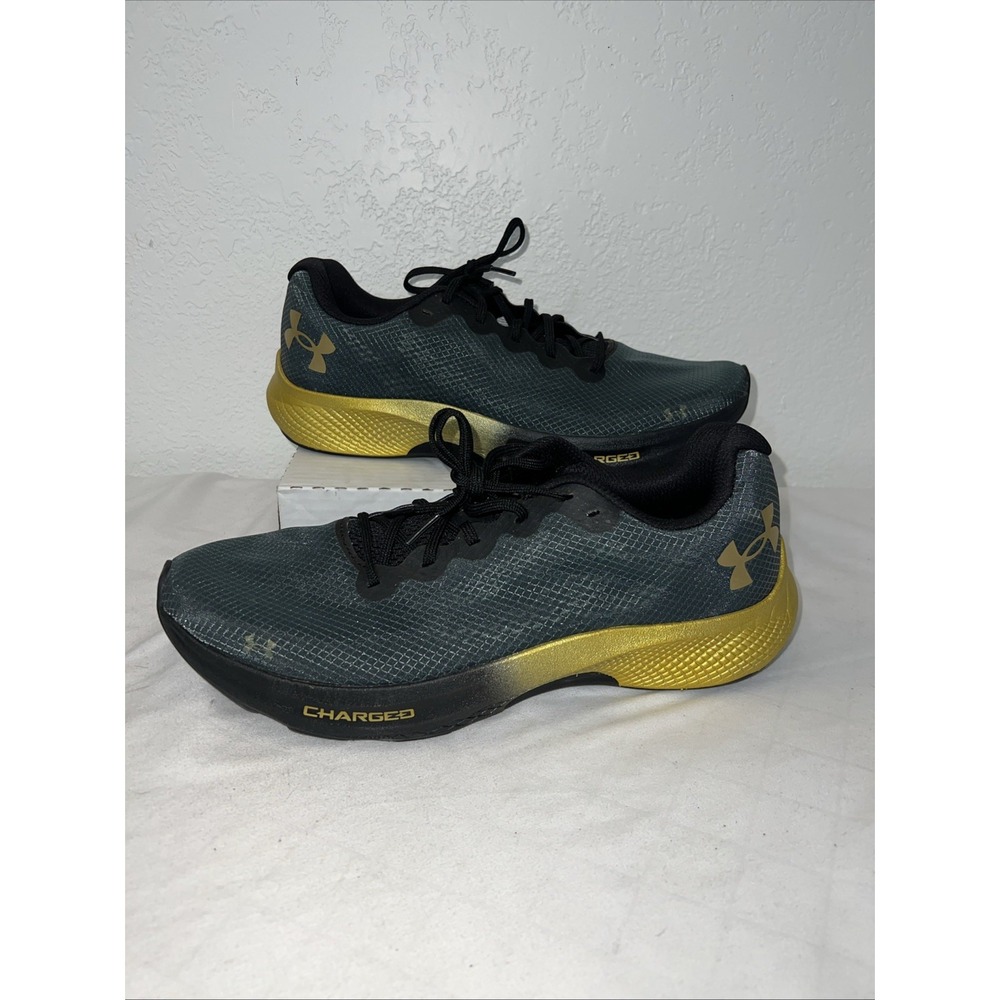 Under Armour Charged Pulse Running Training‎ Black Gold 3023020-001 Mens Size 12